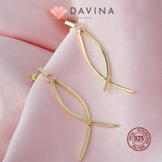 DAVINA Ladies Hanabi Earrings Gold Color S925