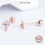 DAVINA Ladies Irene Earrings Rose Gold Color Sterling Silver 925