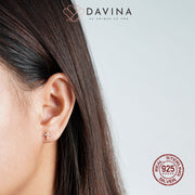 DAVINA Ladies Irene Earrings Rose Gold Color Sterling Silver 925