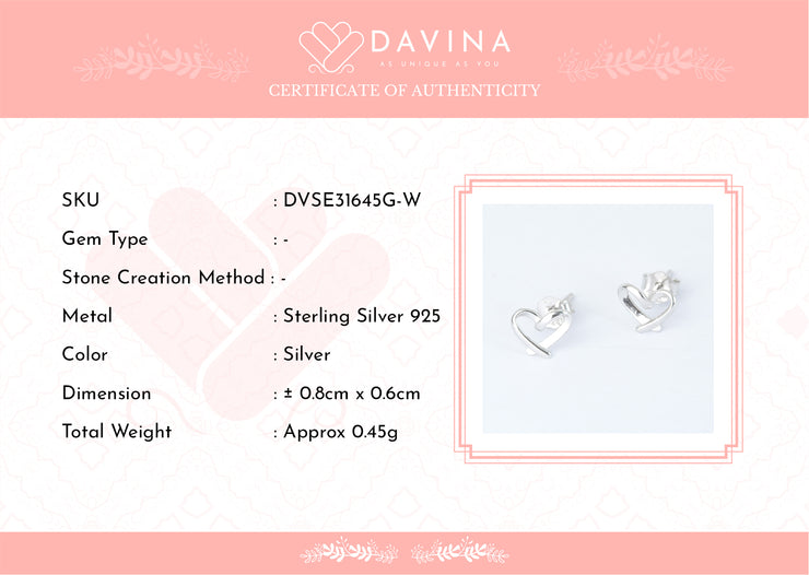 DAVINA Ladies Felove Earrings Sterling Silver 925