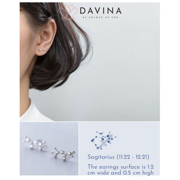 DAVINA Ladies Zodiac Earrings SilverColor S925