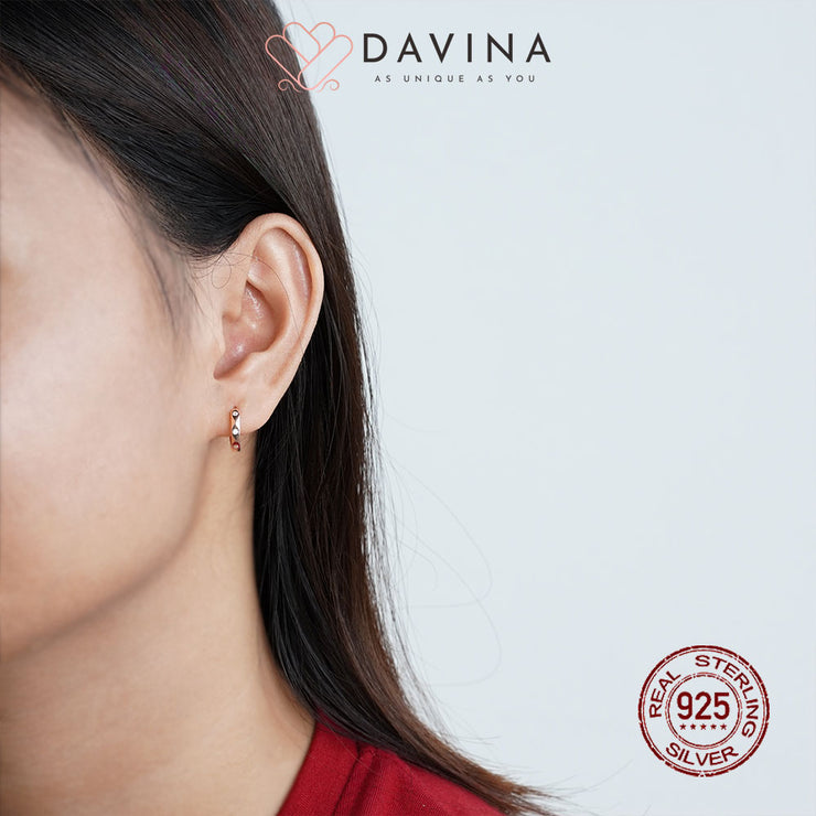 DAVINA Ladies Lara Earrings Rose Gold Color S925