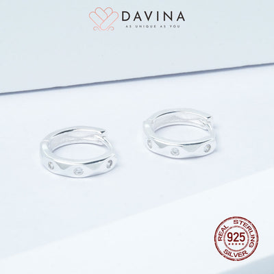 DAVINA Ladies Lara Earrings Silver Color S925