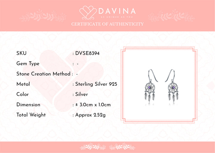 DAVINA Ladies Dream Catcher Earrings Sterling Silver 925