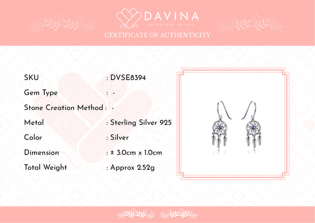 DAVINA Ladies Dream Catcher Earrings Sterling Silver 925