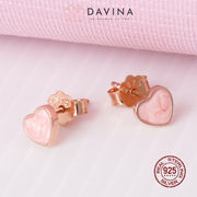 DAVINA Ladies Leiby Earrings Rose Gold Color Sterling Silver 925