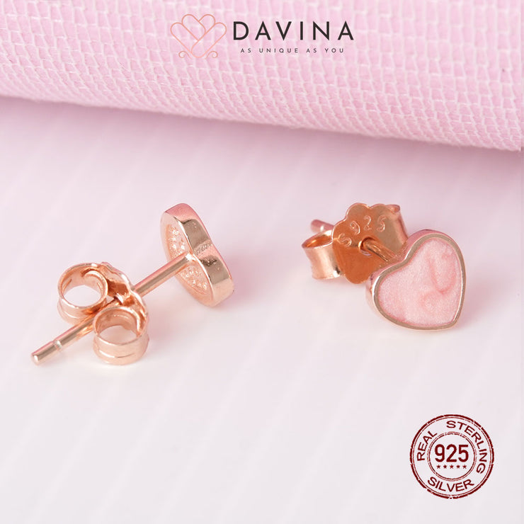 DAVINA Ladies Leiby Earrings Rose Gold Color Sterling Silver 925