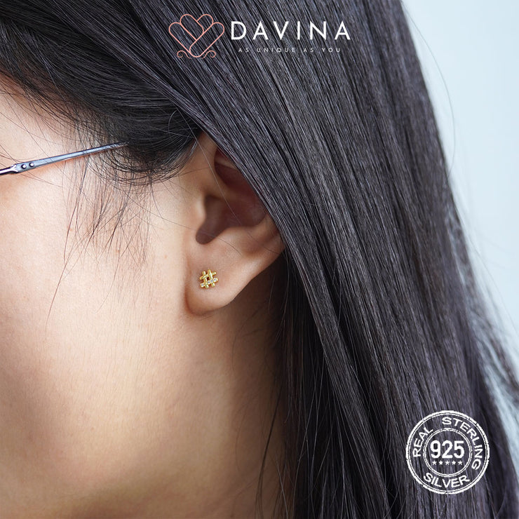 DAVINA Ladies Ivana Earrings Gold Color Sterling Silver 925