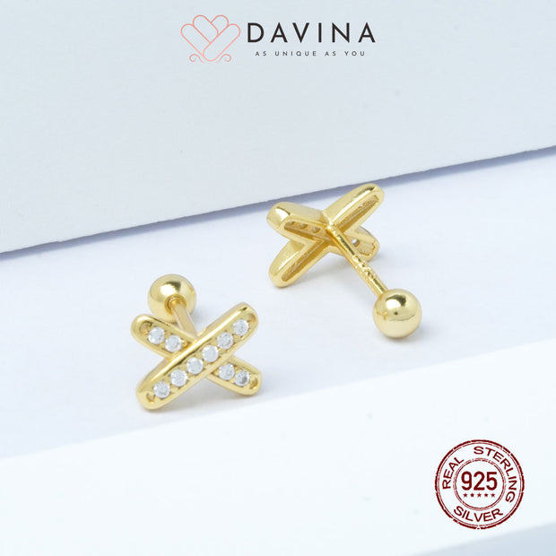 DAVINA Ladies Ashira Earrings Gold Color S925