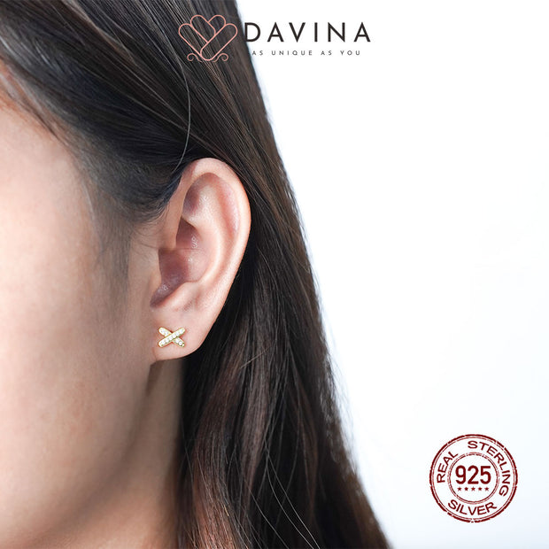 DAVINA Ladies Ashira Earrings Gold Color S925