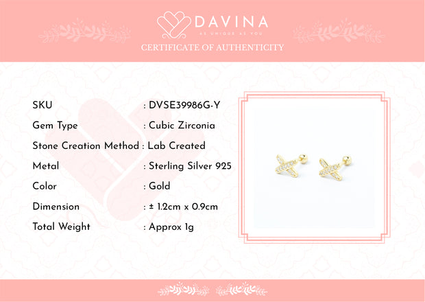 DAVINA Ladies Ashira Earrings Gold Color S925