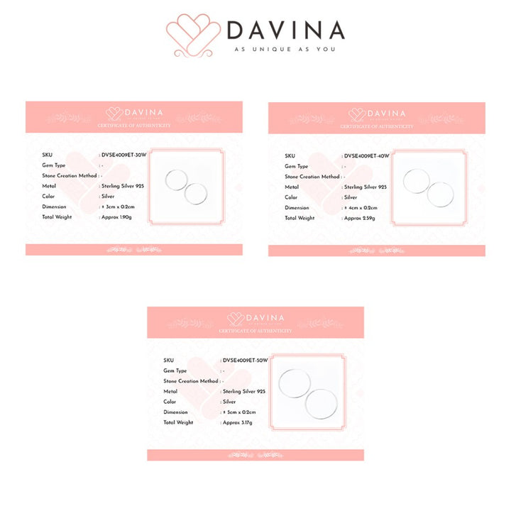 DAVINA Ladies Aqilla Earrings Sterling Silver 925