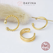 DAVINA Ladies Xena Earrings Gold Color S925