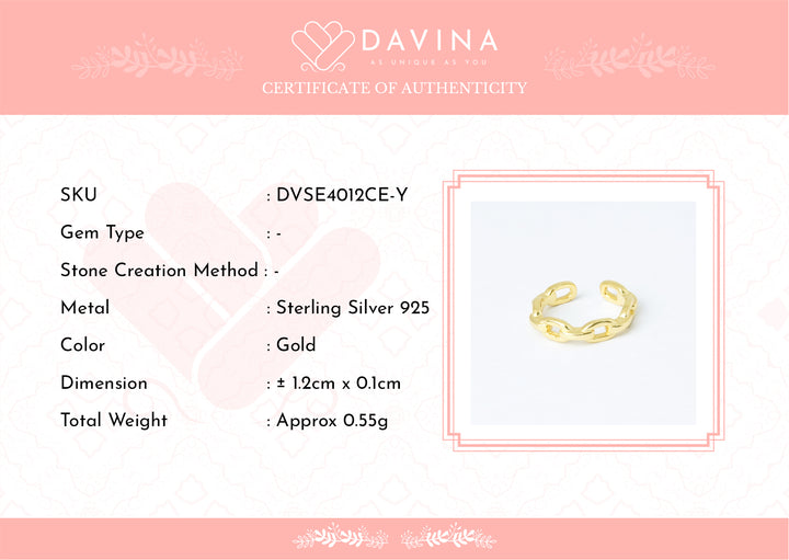 DAVINA Ladies Fay Earrings Gold Color Sterling Silver 925