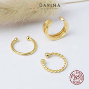 DAVINA Ladies Kara Earrings Gold Color S925