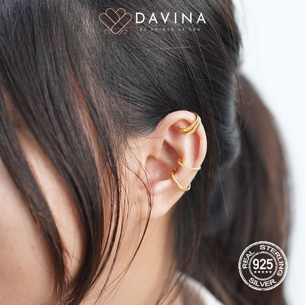 DAVINA Ladies Kara Earrings Gold Color S925