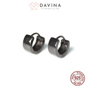 DAVINA Ladies Yuka Earrings Black Color Sterling Silver 925