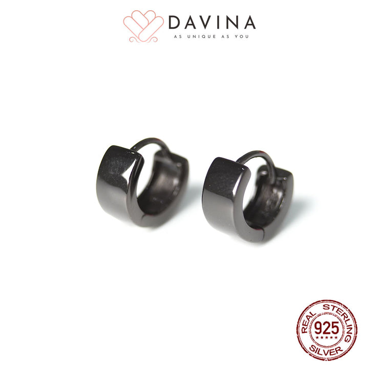 DAVINA Ladies Yuka Earrings Black Color Sterling Silver 925