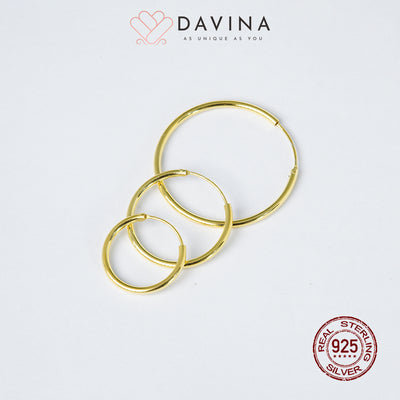 DAVINA Ladies Aqilla Earrings Gold Color Sterling Silver 925