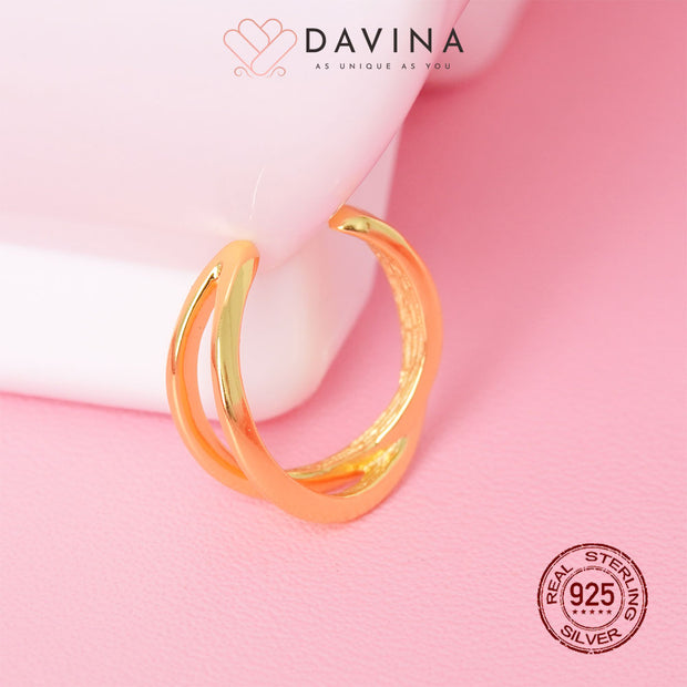 DAVINA Ladies Erren arrings Gold Color Sterling Silver 925