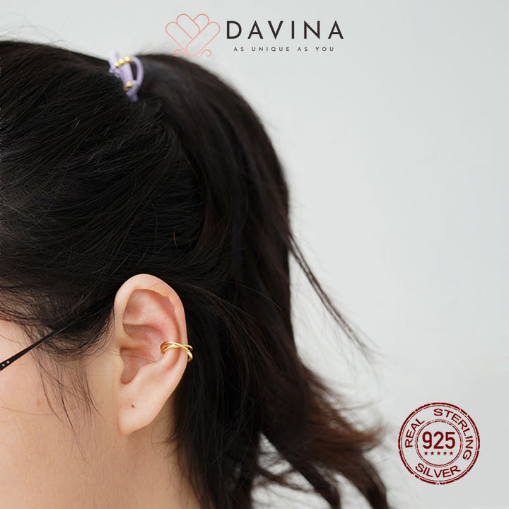DAVINA Ladies Erren Earrings Gold Color Sterling Silver 925