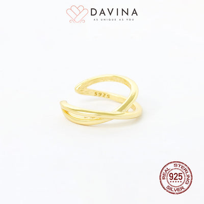 DAVINA Ladies Erren arrings Gold Color S925