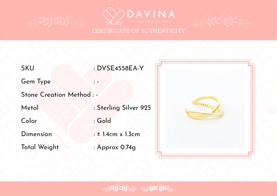 DAVINA Ladies Erren Earrings Gold Color Sterling Silver 925