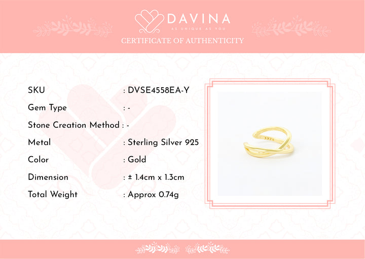 DAVINA Ladies Erren Earrings Gold Color Sterling Silver 925