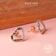 DAVINA Ladies Ivelle Earrings Rose Gold Color S925