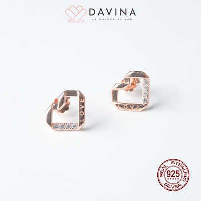 DAVINA Ladies Ivelle Earrings Rose Gold Color S925