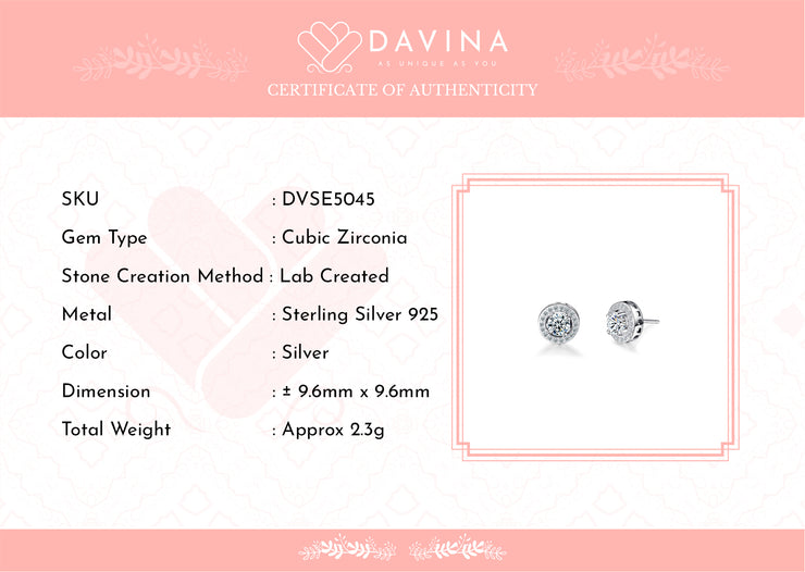 DAVINA Ladies Lux Earrings Sterling Silver 925