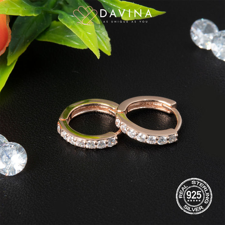DAVINA Ladies Belinda Earrings Rose Gold Color S925