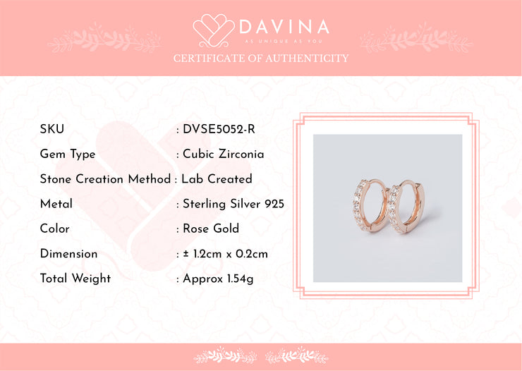 DAVINA Ladies Belinda Earrings Rose Gold Color S925