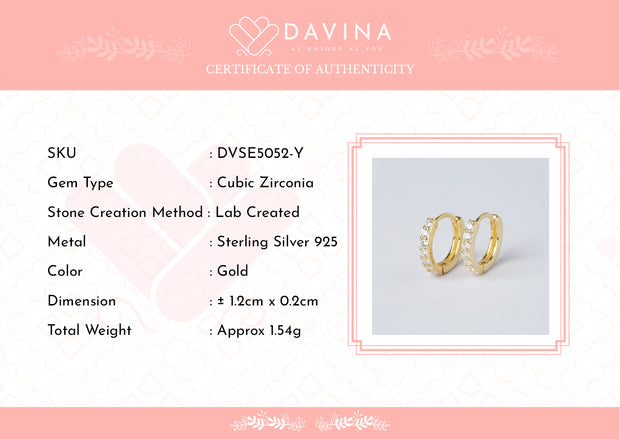 DAVINA Ladies Belinda Earrings Gold Color S925