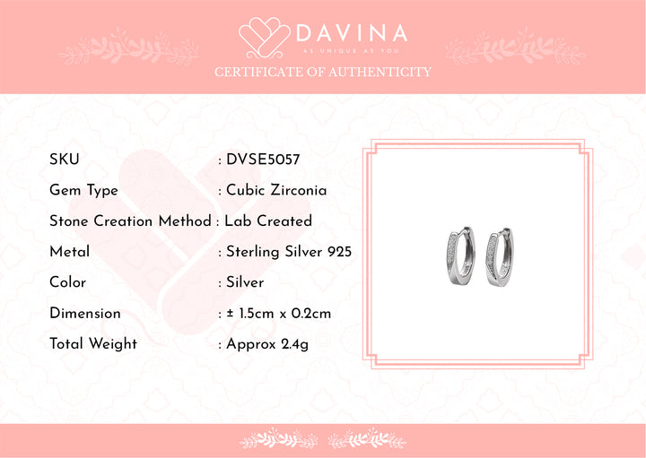 DAVINA Ladies Luz Earrings Sterling Silver 925