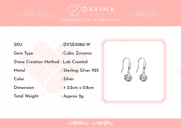 DAVINA Ladies Jaelyn Earrings Silver Color S925