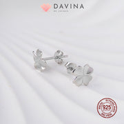 DAVINA Ladies Clover Earrings Silver Color S925