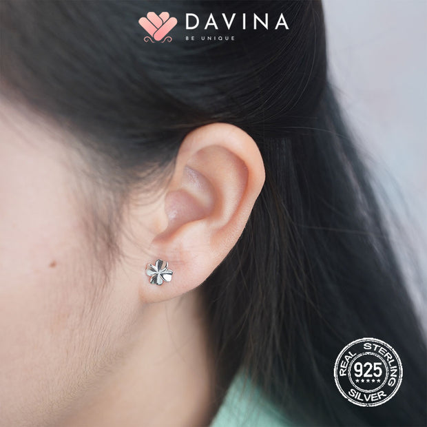 DAVINA Ladies Clover Earrings Sterling Silver 925