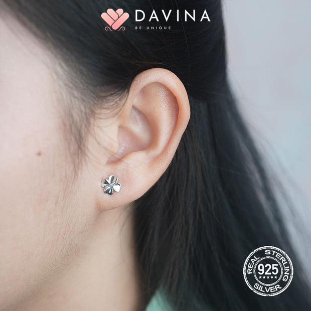 DAVINA Ladies Clover Earrings Sterling Silver 925