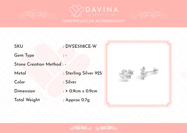 DAVINA Ladies Clover Earrings Sterling Silver 925