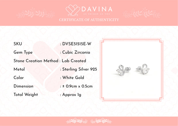 DAVINA Ladies Swan Earrings Sterling Silver 925