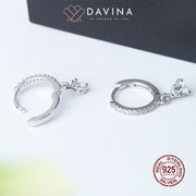 DAVINA Ladies Elsavira Earrings Silver Color S925