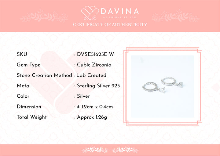 DAVINA Ladies Elsavira Earrings Sterling Silver 925