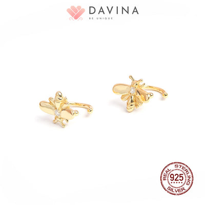 DAVINA Ladies Beelie Earrings Gold Color Sterling Silver 925