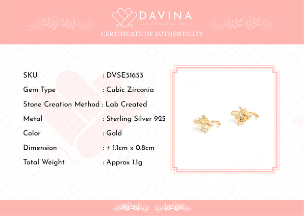 DAVINA Ladies Beelie Earrings Gold Color S925