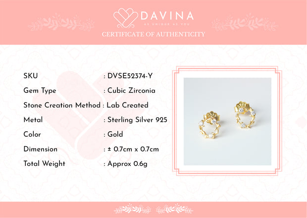 DAVINA Ladies Misca Earrings Gold Plated Sterling Silver 925