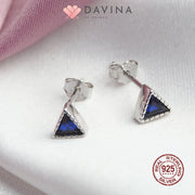 DAVINA Ladies Blackey Earrings Silver Color S925