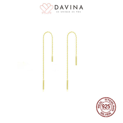 DAVINA Ladies Delilah Earrings Gold Color Sterling Silver 925