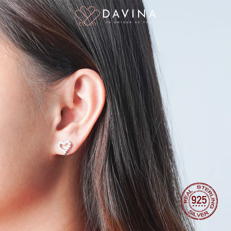DAVINA Ladies Luvvy Earrings Silver Color S925