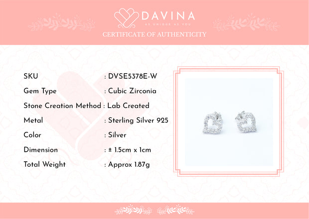 DAVINA Ladies Luvvy Earrings Silver Color S925